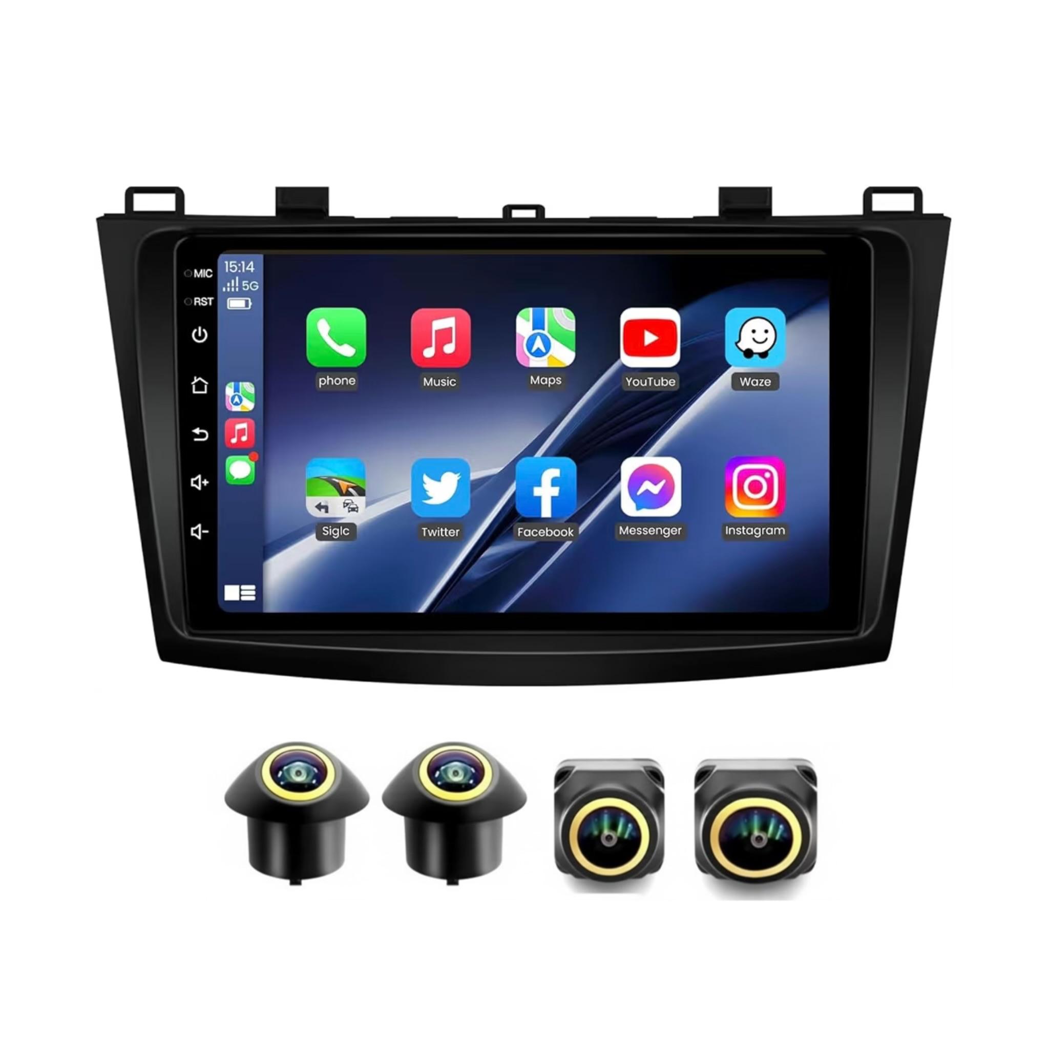 Android Car Stereo for Mazda 3 2010-2013 9 Inch IPS.QLED Touch Screen with AHD Camera Included - Image 2