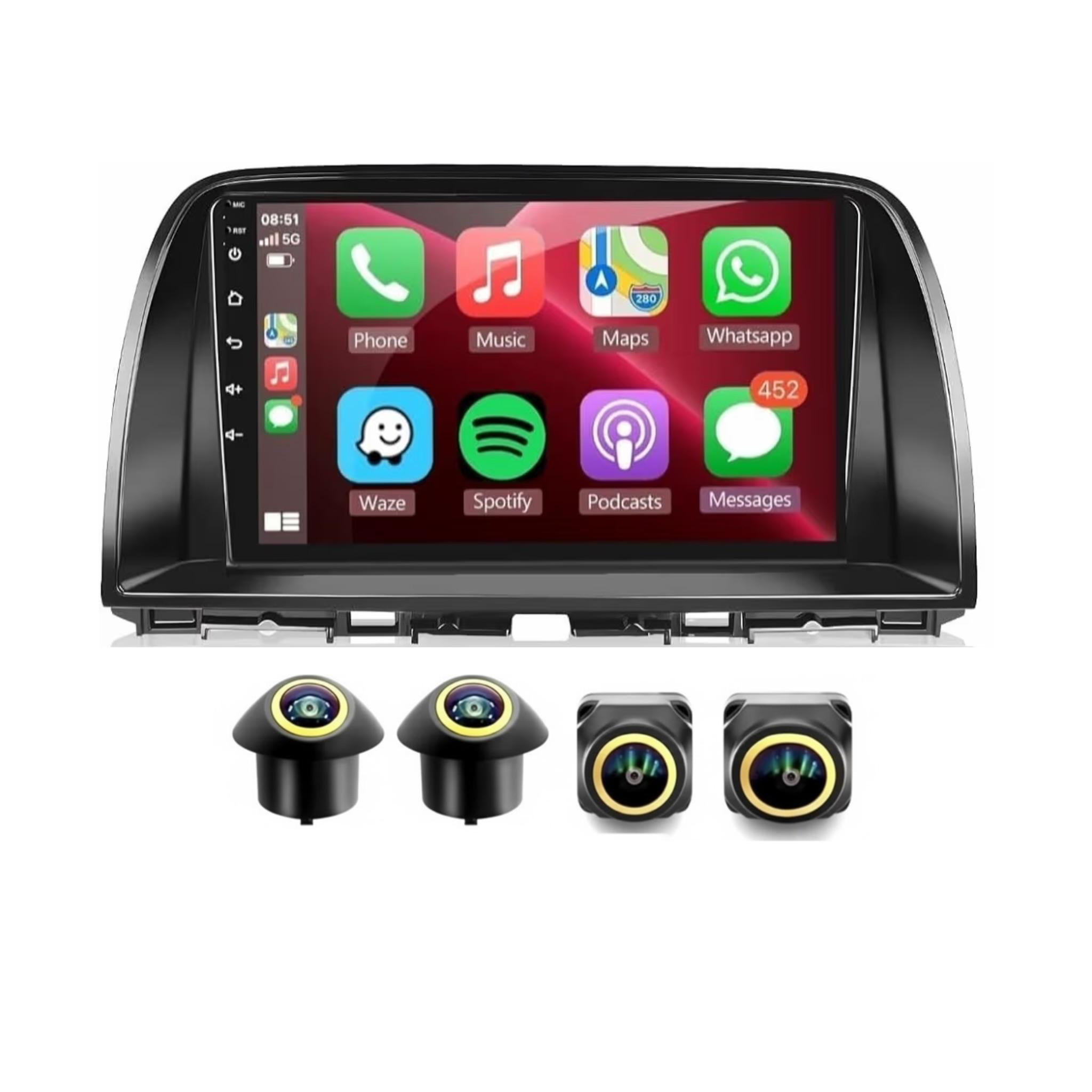 Android Car Stereo for Ford Mazda CX-5 2012-2015 9 Inch IPS.QLED Touch Screen with AHD Camera Included - Image 2