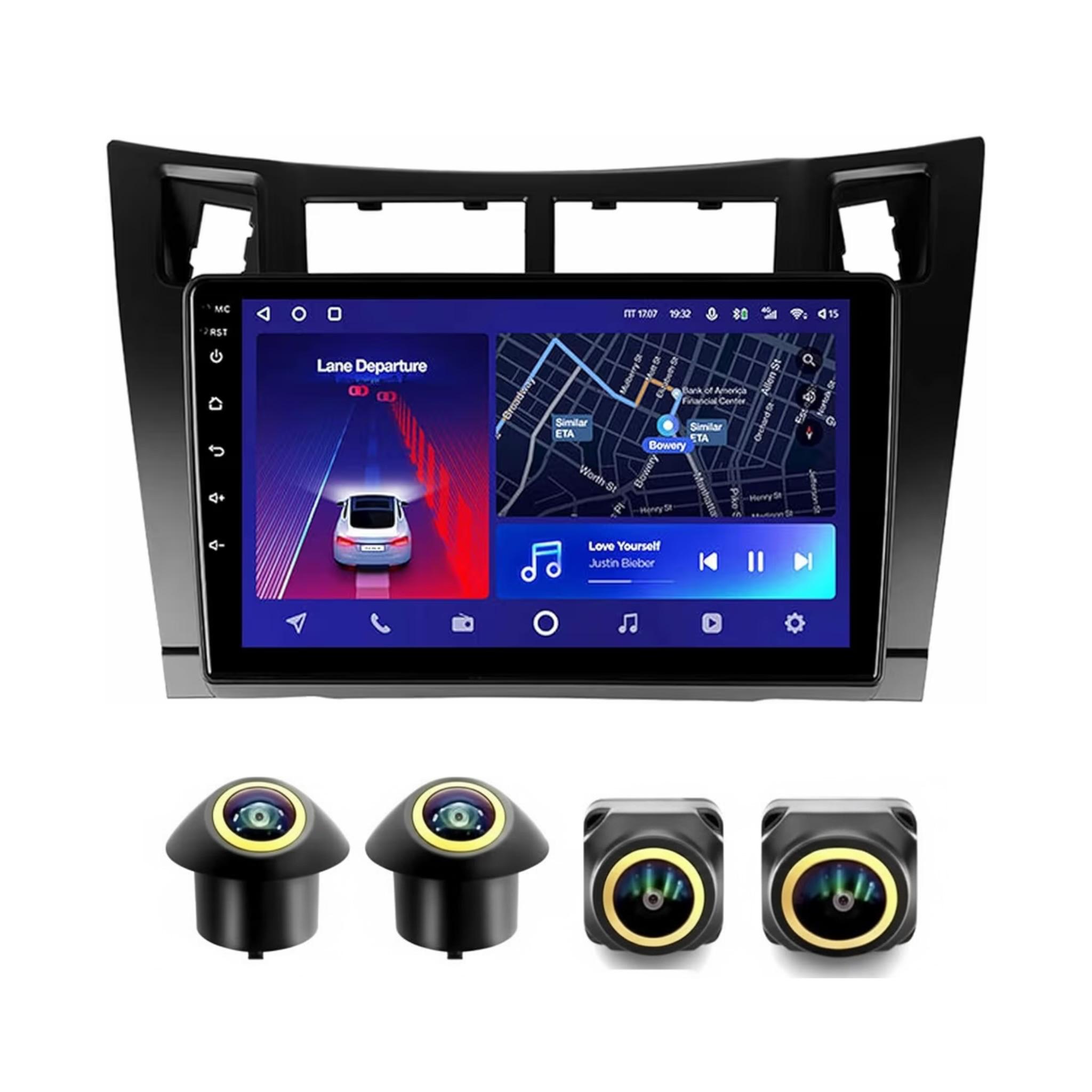 Android Car Stereo for Toyota Yaris 2005-2011 9 Inch IPS.QLED Touch Screen with AHD Camera Included - Image 2