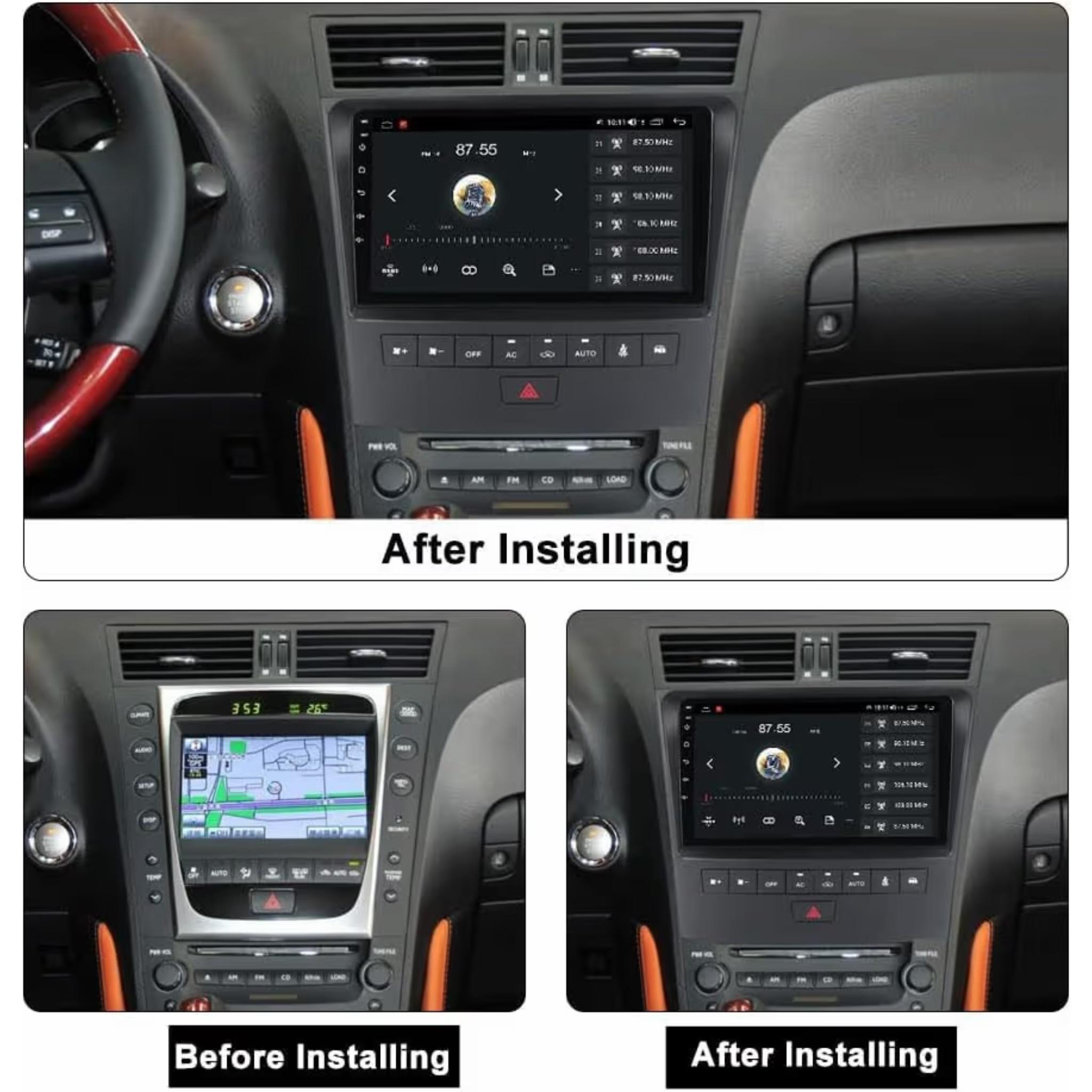 Android Car Stereo for Lexus GS300 GS350 GS400 GS430 GS450H GS460 2004-2011 9 Inch IPS.QLED Touch Screen with AHD Camera Included - Image 3