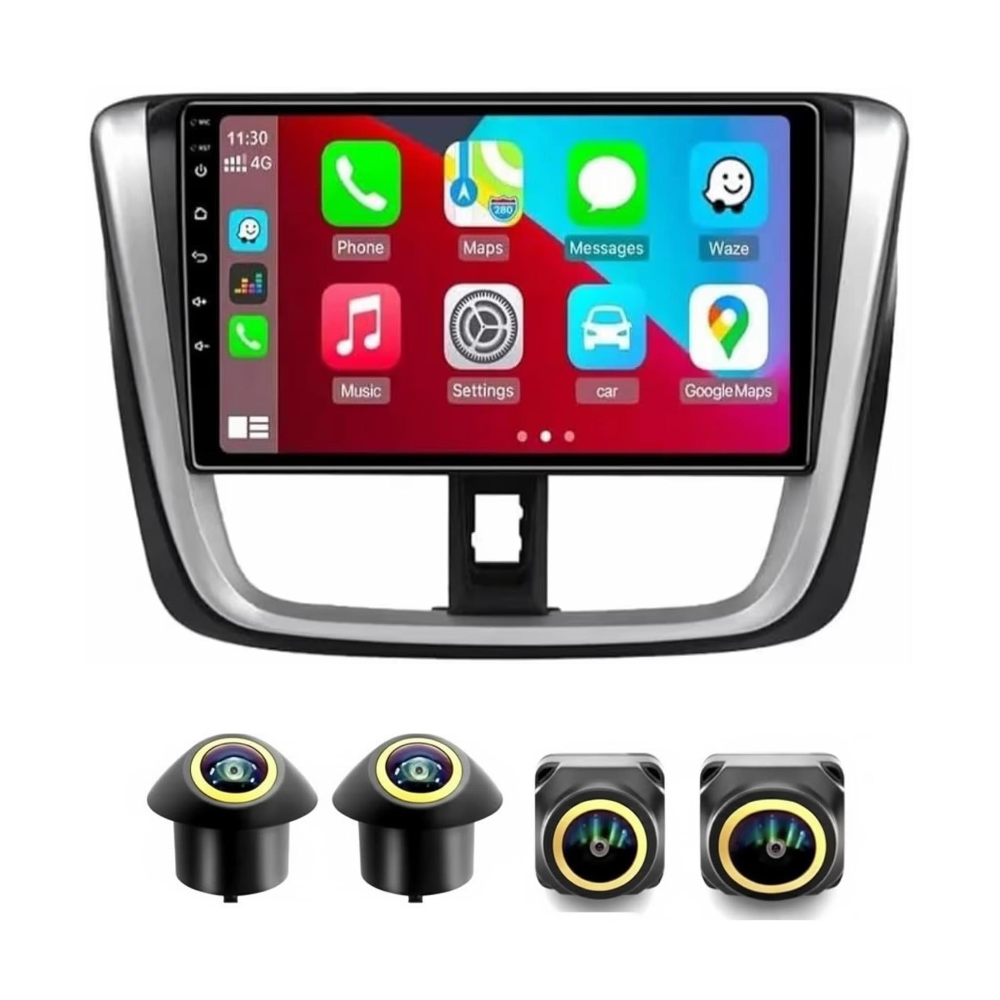 Android Car Stereo for Toyota Yaris/Vios 2016 2017 10 Inch IPS.QLED Touch Screen with AHD Camera Included - Image 2