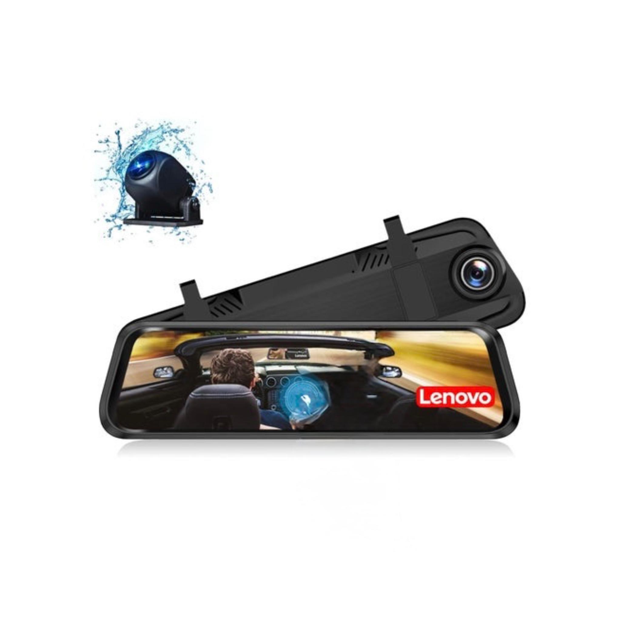 Lenovo HR06A Mirror Dash Cam, Backup Camera 9.66 Inch, 1080P Cam Touch Screen Rearview Dual Lens, Waterproof