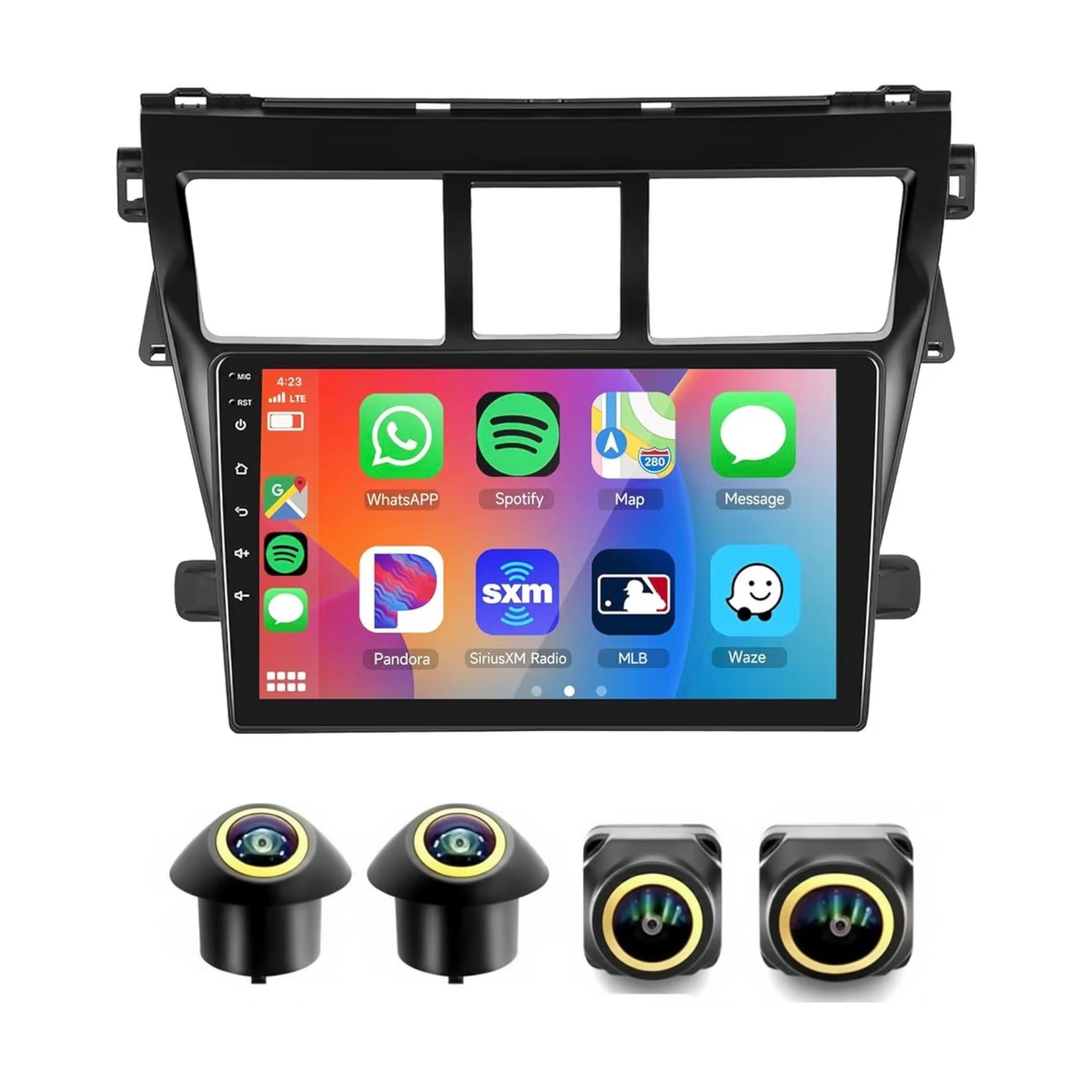 Android Car Stereo for Toyota VIOS Yaris 2007-2012 9 Inch IPS.QLED Touch Screen with AHD Camera Included - Image 2