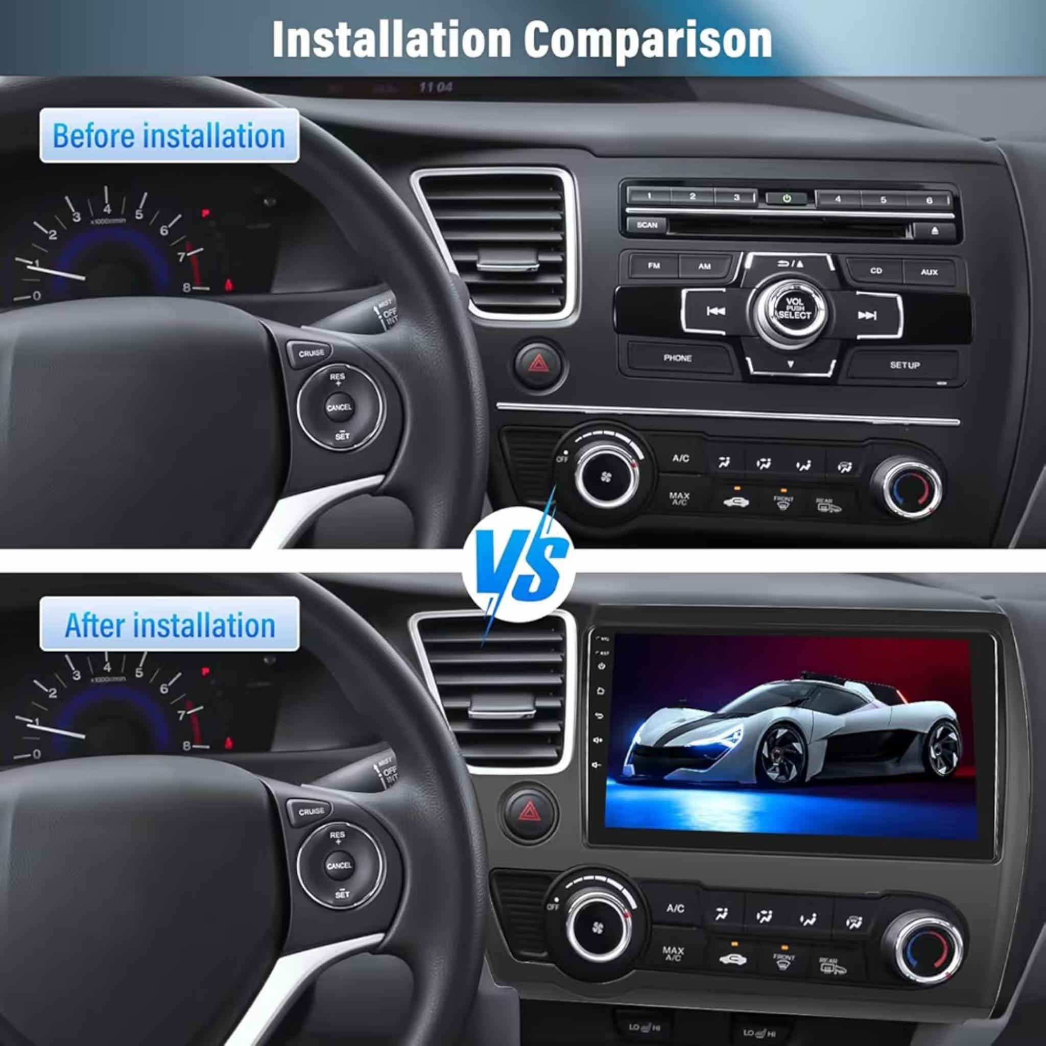 Android Car Stereo for Honda Civic 2013-2017 9 Inch IPS.QLED Touch Screen with AHD Camera Included - Image 3