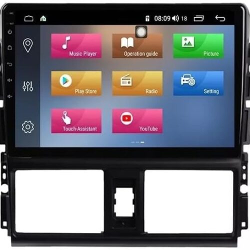 Android Car Stereo for Toyota Yaris 2014 To 2017 4GB RAM 64GB ROM 10 Inch MirrorLink WiFi BT, IPS Touch Screen with Backup Camera Included (4+64G With Apple Carplay)