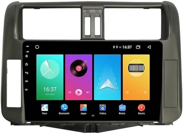 Android Car Stereo for Toyota Prado 2010 2011 2012 2013 4GB RAM 64GB ROM 9 Inch MirrorLink WiFi BT, IPS Touch Screen with AHD Camera Included (4+64G With Apple Carplay)