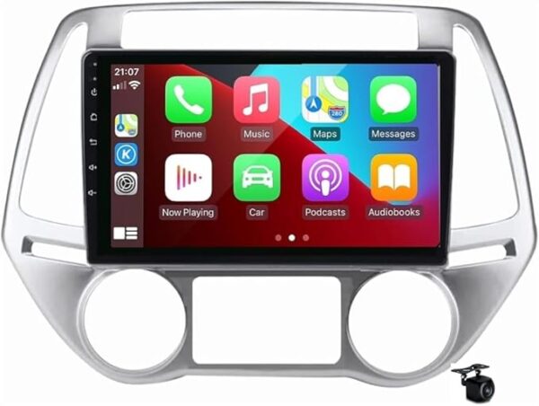 Android Car Stereo for Hyundai i20 2012 2013 2014 2GB RAM 32GB ROM 9 Inch MirrorLink WiFi BT, DSP IPS Touch Screen with AHD Camera Included (2+32G With Apple Carplay)