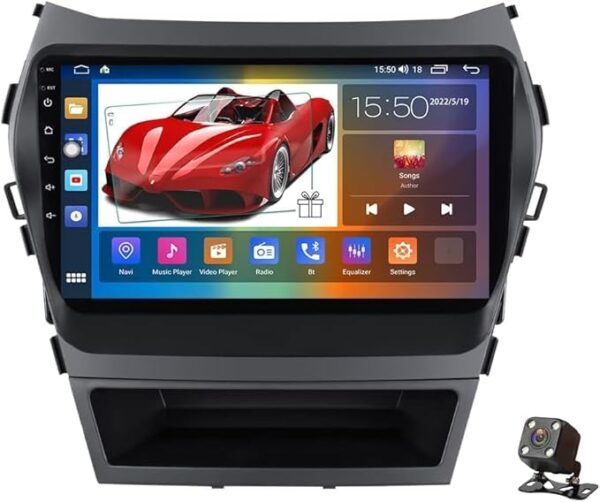 Android Car Stereo for HYUNDAI IX45 SANTA FE 2013-2017 1GB RAM 32GB ROM Mirror-Link Wi-Fi BT, Radio GPS Navigation, 9 Inch IPS Touch Screen with Backup Camera Included (1+32G Without Apple Carplay)