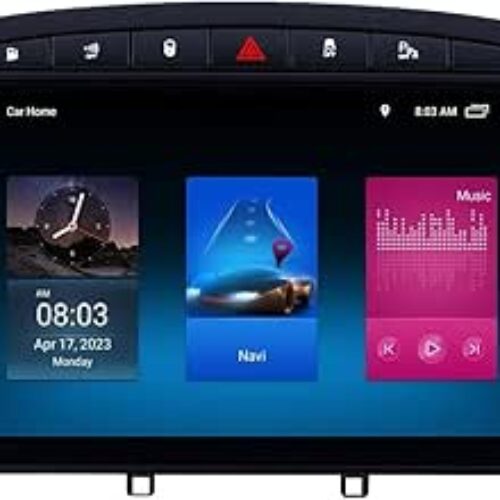 Android Car Stereo for Peugeot 308 308SW 2007-2016 4GB RAM 64GB ROM 9 Inch MirrorLink WiFi BT, IPS Touch Screen with AHD Camera Included (4+64G With Apple Carplay)