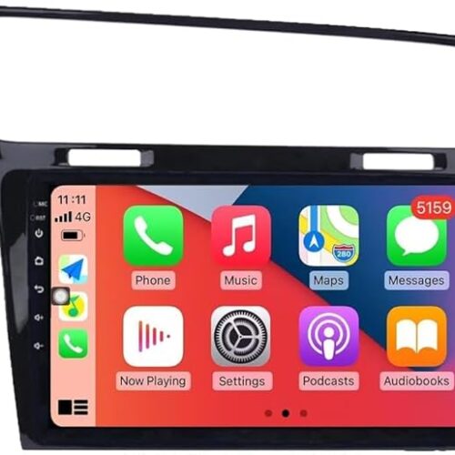 Android Car Stereo for Volkswagen Golf 7 MK7 VII 2013 2014 2015 2016 4GB RAM 64GB ROM 10 Inch MirrorLink WiFi BT, IPS Touch Screen with AHD Camera Included (4+64G With Apple Carplay)