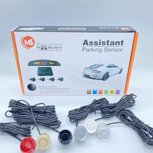 MrSmart Car LED Parking Sensor Monitor Auto Reverse Backup Radar Detector System Backlight Display 4 Sensors (Black)