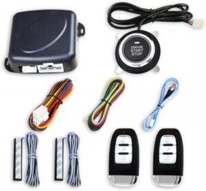 MrSmart PKE Passive Keyless Entry Car Alarm System Push Start Button Remote Start Starter