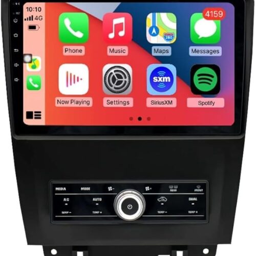 Android Car Stereo for Ford Mustang 2010 To 2014 2GB RAM 32GB ROM Mirror-Link Wi-Fi BT, Radio GPS Navigation, 10 Inch IPS Touch Screen with Backup Camera Included (2+32G With Apple Carplay)