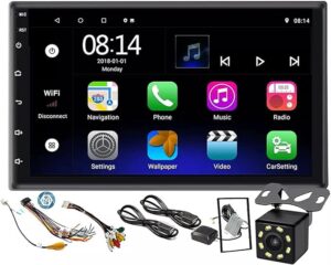 MR SMART Android Double Din Car Stereo, 7 Inch 1080P HD Touch Screen Car Android 11 System with GPS+Navi+HiFi+WiFi+Bluetooth+RDS+FM Radio/Mirror-Link,Dual USB with Backup Cam (7 in-(1G+16G))