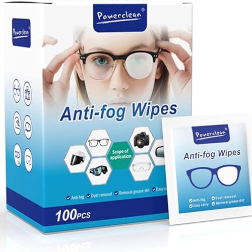 100 Pack Anti Fog Wipes for Glasses, Individually Wrapped Lens Cleaner Wipes Pre-Moistened Lens & Screen Cleaning Wipes, Individual Wrapped Antifog for Eyeglass Cleaner