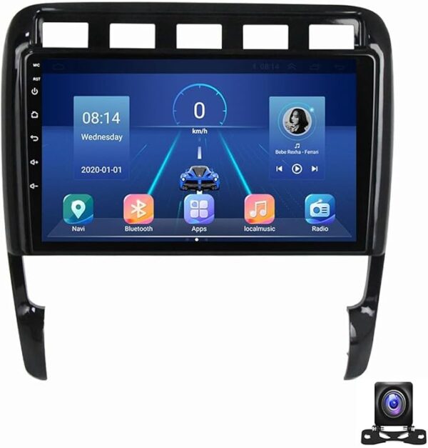 Android Car Stereo for Porsches Cayenne 2002 2003 2004 2005 2006 2007 2008 2009 2010 2GB RAM 32GB ROM 9 Inch MirrorLink WiFi BT, IPS Touch Screen with AHD Camera Included (2+32G With Apple Carplay)