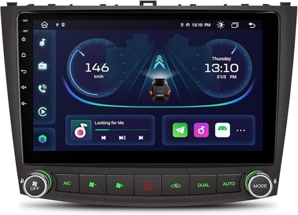 Android Car Stereo for Lexus IS250 IS300 IS200 IS220 IS350 2005 2006 2007 2008 2009 4GB RAM 64GB ROM MirrorLink WiFi BT, IPS Touch Screen with Backup Camera Included (4+64G With Apple Carplay)