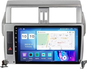 Android Car Stereo for Toyota Land Cruiser Prado 2014 2015 2016 2017 4GB RAM 64GB ROM MirrorLink WiFi BT, IPS Touch Screen with Backup Camera Included (4+64G With Apple Carplay)