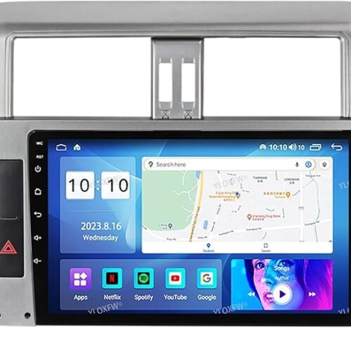 Android Car Stereo for Toyota Land Cruiser Prado 2014 2015 2016 2017 4GB RAM 64GB ROM MirrorLink WiFi BT, IPS Touch Screen with Backup Camera Included (4+64G With Apple Carplay)