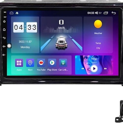 Android Car Stereo for Toyota Fortuner 2015-2020 6GB RAM 128GB ROM 9 Inch MirrorLink WiFi BT, IPS Touch Screen with AHD Camera Included (6+128G With Apple Carplay)