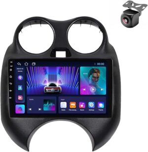 Android Car Stereo for Nissan Sunny/March/Micra 2010-2013 1GB RAM 32GB ROM 9 Inch MirrorLink WiFi BT, DSP IPS Touch Screen with AHD Camera Included (1+32G Without Apple Carplay)