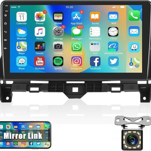 Android Car Stereo for Honda Accord 2008-2013 2GB RAM 32GB ROM Mirror-Link Wi-Fi BT, Radio GPS Navigation, 10 Inch IPS Touch Screen with Backup Camera Included (2+32G With Apple Carplay)