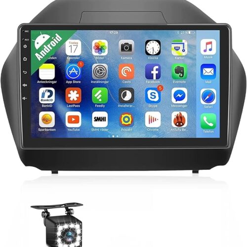 Android Car Stereo for Hyundai Tucson IX35 2009 To 2015 2GB RAM 32GB ROM Mirror-Link Wi-Fi BT, Radio GPS Navigation, 10 Inch IPS Touch Screen with Backup Camera Included (2+32G With Apple Carplay)