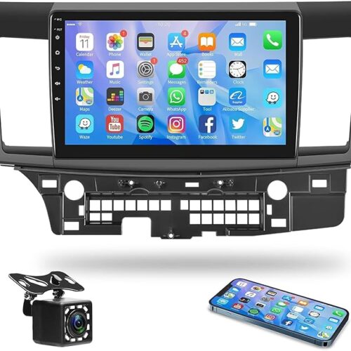 Android Car Stereo for Mitsubishi Lancer 2007 To 2017 1GB RAM 32GB ROM Mirror-Link Wi-Fi BT, Radio GPS Navigation, 10 Inch IPS Touch Screen with Backup Camera Included (1+32G Without Apple Carplay)