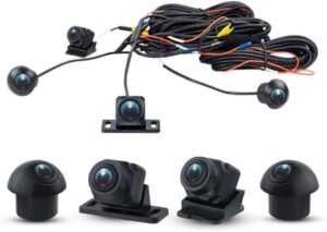 360 Degree Bird View Surround System, 1080P HD Car Backup Camera System with Car DVR Recorder & 4 Reverse Cameras, Waterproof Universal Panoramic View All Round Front/Side/Rear View Camera for All Car
