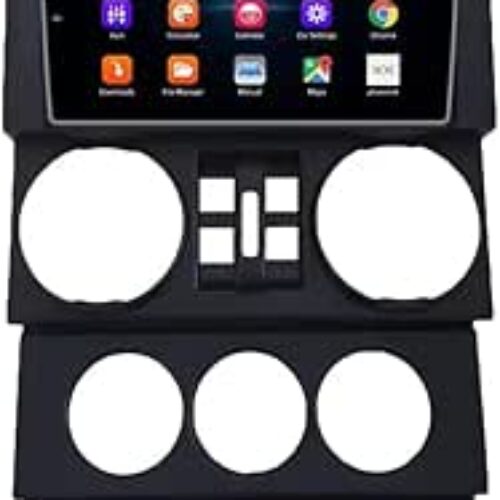 Android Car Stereo for Jeep Wrangler 2008-2010 (4 Door) 6GB RAM 128GB ROM 9 Inch MirrorLink WiFi BT, IPS Touch Screen with AHD Camera Included (6+128G With Apple Carplay)