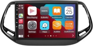 Android Car Stereo for Jeep Patriot Compass Radio 2017-2019 6GB RAM 128GB ROM 9 Inch Support SIM Card, MirrorLink WiFi BT, IPS Touch Screen with AHD Camera Included (6+128G With Apple Carplay)