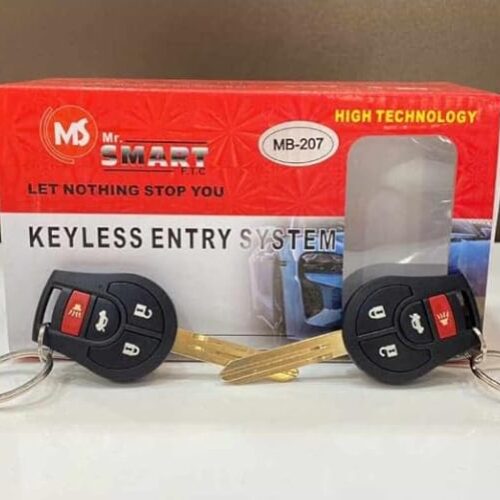 MrSmart Universal Car Auto Keyless Entry System Button Start Stop LED Keychain Central Kit Door Lock with Remote Control 4 Button transmitter