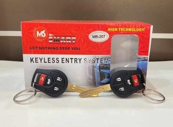 MrSmart Universal Car Auto Keyless Entry System Button Start Stop LED Keychain Central Kit Door Lock with Remote Control 4 Button transmitter