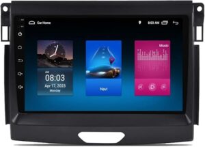 Android Car Stereo for Ford Ranger Everest 2015-2020 6GB RAM 128GB ROM SIM Card Support 9 Inch MirrorLink WiFi BT, IPS Touch Screen with AHD Camera Included (6+128G With Apple Carplay)