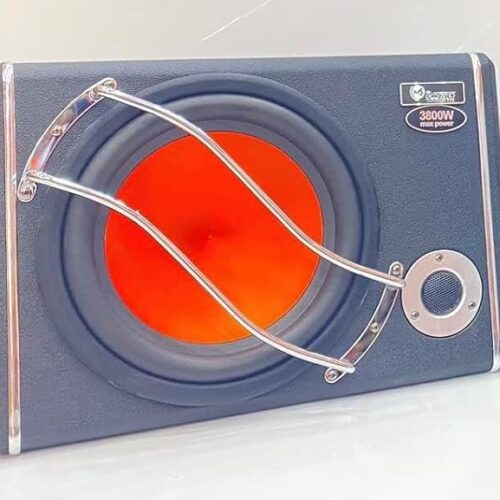 Car subwoofer 10 inch refit car audio speaker subwoofer 3800W big power car subwoofer with box and Built-in Amplifier (Orange)
