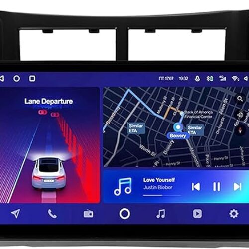 Android Car Stereo for Toyota Yaris 2005 to 2011 4GB RAM 64GB ROM 9 Inch MirrorLink WiFi BT, IPS Touch Screen with AHD Camera Included (4+64G With Apple Carplay)