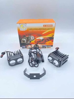 MrSmart U-series Car Headlight LED h4 lens 35w super power mini h4 led projector lens, Dual Color White+Yellow each light