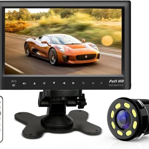 MR SMART 7 Inch Dash Car Rear View LCD Monitor Slim Dashboard Screen with Bluetooth, MP5, USB, Video, Audio and FM