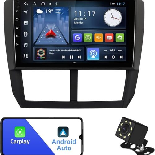 Android Car Stereo for Subaru Forester Impreza WRX STI 2008-2012 4GB RAM 64GB ROM 9 Inch MirrorLink WiFi BT, IPS Touch Screen with AHD Camera Included (4+64G With Apple Carplay)