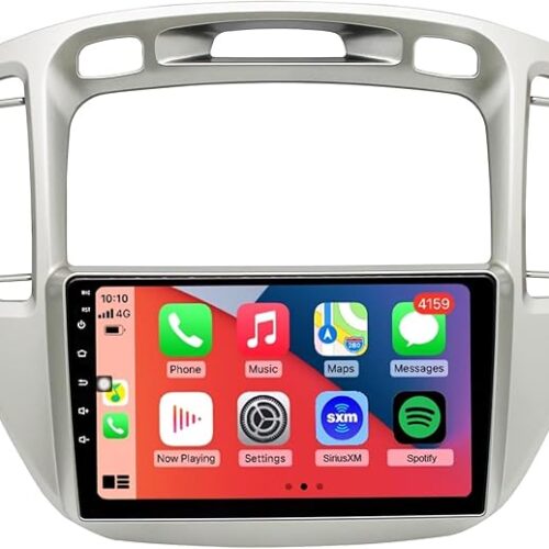 Android Car Stereo for Toyota Highlander 2000-2007 1GB RAM 32GB ROM 9 Inch MirrorLink WiFi BT, IPS Touch Screen with AHD Camera Included (1+32G Without Apple Carplay)