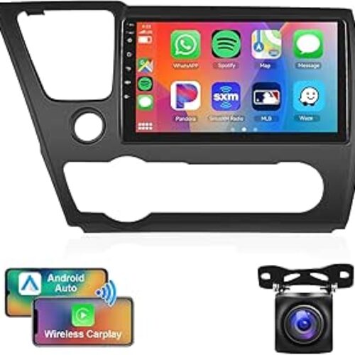 Android Car Stereo for Honda Civic 2013-2017 1GB RAM 32GB ROM 9 Inch MirrorLink WiFi BT, IPS Touch Screen with AHD Camera Included (1+32G Without Apple Carplay)