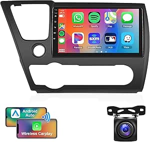 Android Car Stereo for Honda Civic 2013-2017 1GB RAM 32GB ROM 9 Inch MirrorLink WiFi BT, IPS Touch Screen with AHD Camera Included (1+32G Without Apple Carplay)