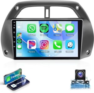 Android Car Stereo for Toyota RAV4 RAV 4 2001-2006 1GB RAM 32GB ROM 9 Inch MirrorLink WiFi BT, IPS Touch Screen with AHD Camera Included (1+32G Without Apple Carplay)