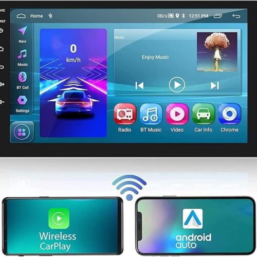 Android 9 Inch Car Screen 4GB RAM 64GB ROM Support Apple Carplay SIM Card Support IPS Touch Screen DSP built In Bluetooth USB Radio WiFi Play Store AHD Camera included (9 Inch 4+64)