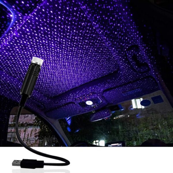 LED Atmosphere Lights,Adjustable Multiple Modes,USB Star Projector Night Light,Roof Star Light,Atmosphere Decoration for Car/Home/Party (Purple blue)