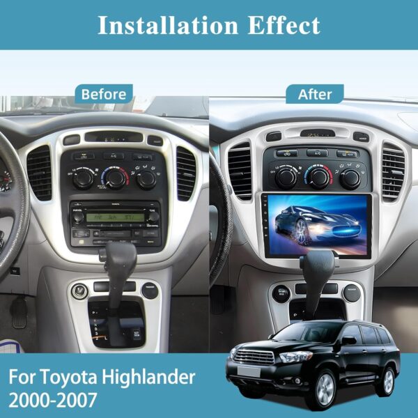 Android Car Stereo for Toyota Highlander 2000-2007  9 Inch MirrorLink WiFi BT, IPS Touch Screen with AHD Camera Included - Image 2