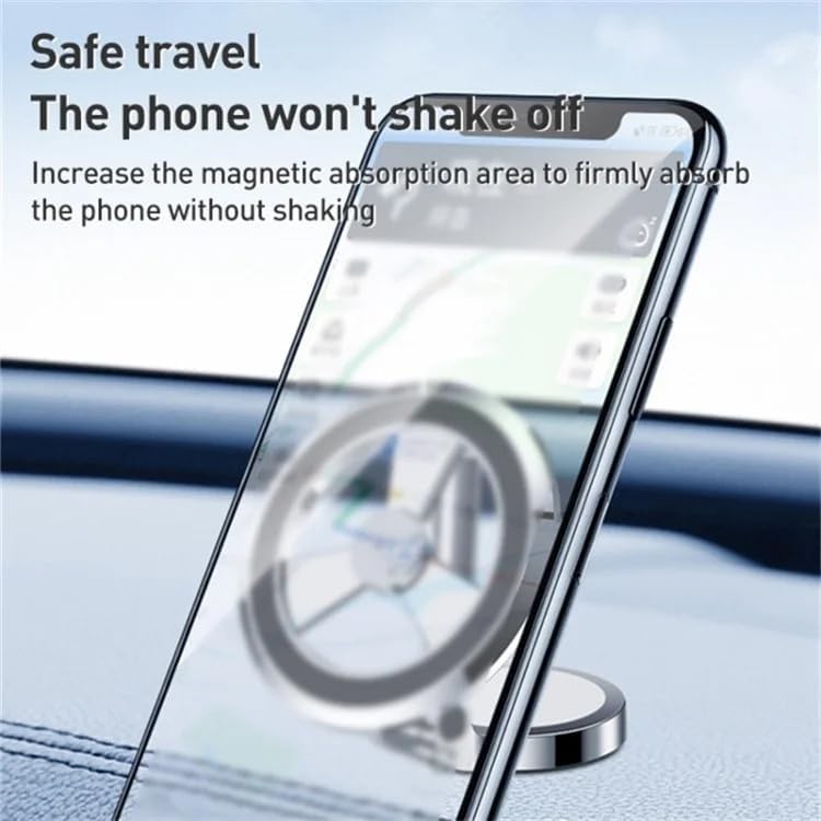 Universal Magnetic Phone Car Mount, 360 Degree Rotation Adhesive Bracket, Car Mobile Phone Holder, Dashboard Phone Holder with Strong Adsorption, Compatible with All Mobile Phones - Image 3