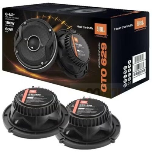 JBL GTO629 6.5″ Grand Touring Series Car Audio Speakers – 2-Way, 360 Watts MAX Power, Factory-Sized Replacement Includes Iron Crush Cleaning Cloth.
