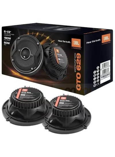 JBL GTO629 6.5" Grand Touring Series Car Audio Speakers - 2-Way, 360 Watts MAX Power, Factory-Sized Replacement Includes Iron Crush Cleaning Cloth.