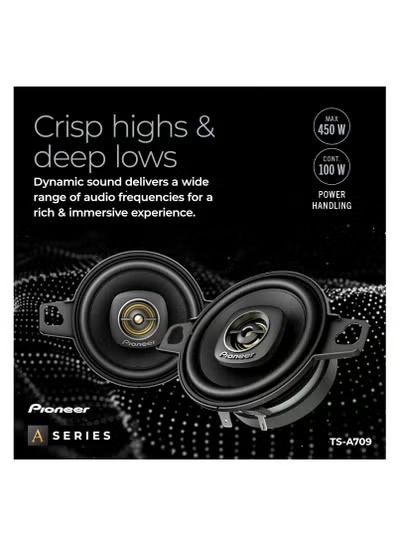 Pioneer TS-A709 A Series 2-3/4” 2-Way, 450 W Max Power, 16mm Tweeter – Coaxial Speaker (Pair) - Image 3